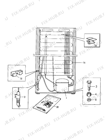 Взрыв-схема холодильника Electrolux CM350F - Схема узла Cooling system 017